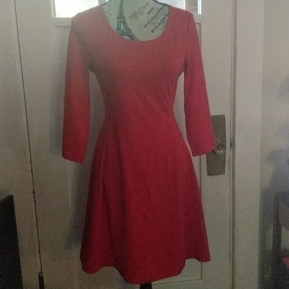 Red old navy dress, A line long sleeve! Small S/P